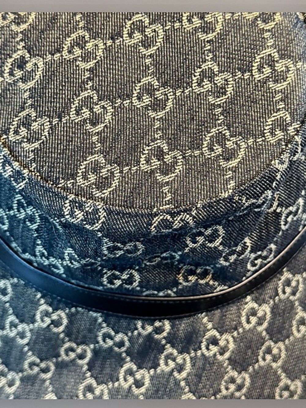 Gucci Classic GG Denim Oversized Brim Sun Hat - Picture 7 of 11